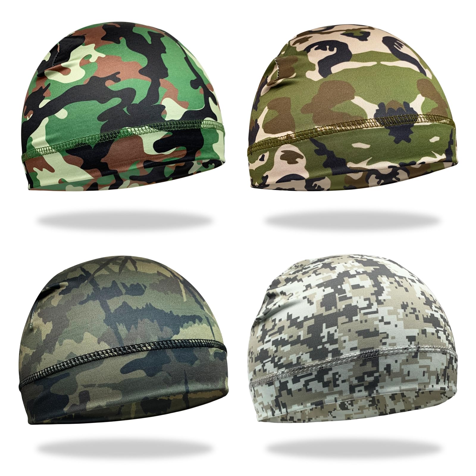 6 Pcs Skull Cap Sweat Wicking Helmet Liner Breathable Cycling Beanie Running Sports Hat Cooling Head Wraps for Men