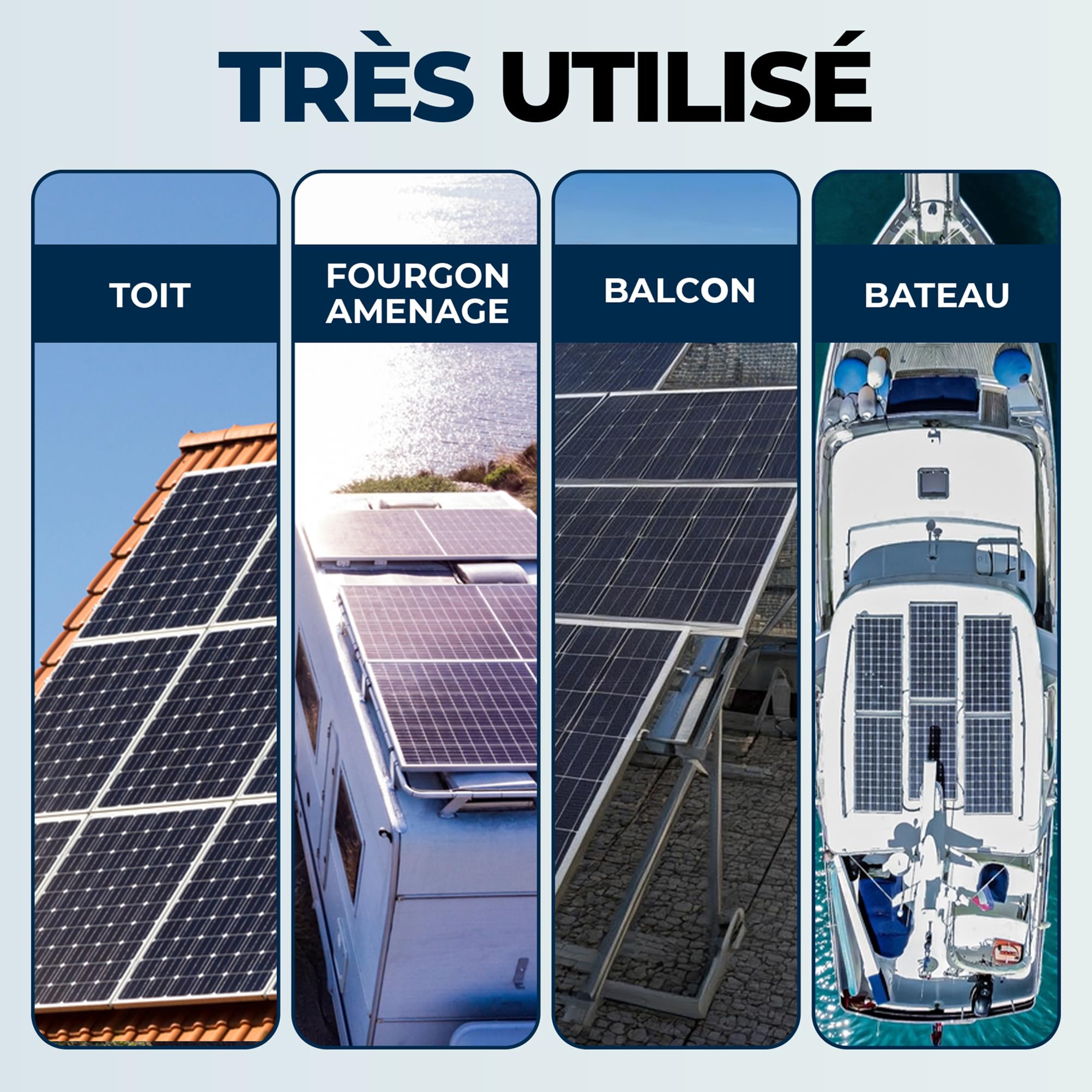 Kit de Montage pour Panneau Solaire - Rails de 12 cm, Support Réglable en Aluminium pour Toit en Métal ou Plat, Noir, pour Panneaux Épais 30-35 mm