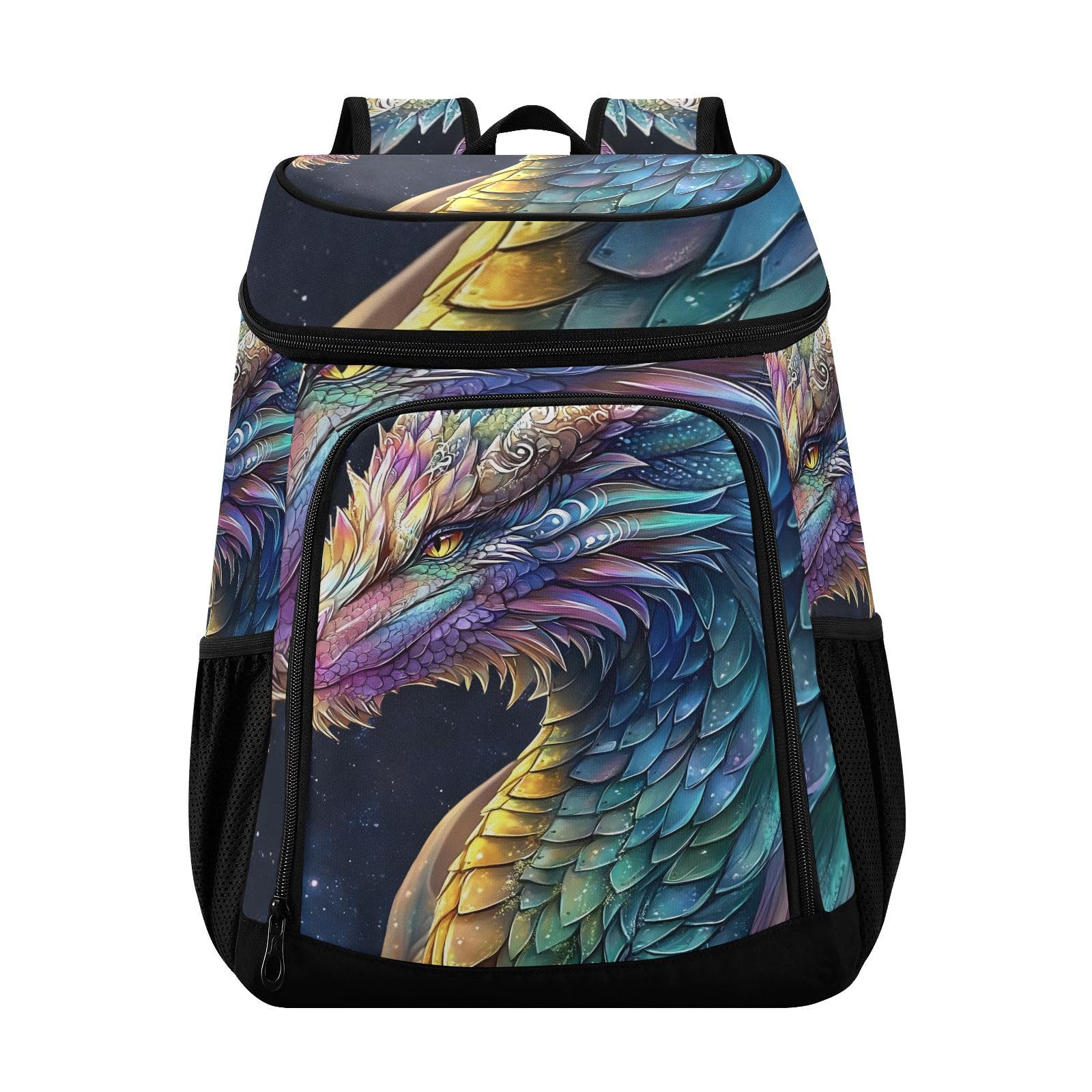 Dragon Colorful Galaxy Cooler Backpack Cooler Insulated Leak Proof Lunch Backpack 36 Cans Waterproof Soft for Men Women Picnic Hiking Camping Beach
