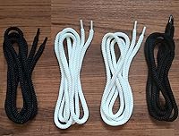 Vista 2 de 4 Pieces Black/White Round Hoodie Drawstrings Cord Replacement 6mm X 53 Inch Draw String for Sweatpants, Sweatshirt, Jacket, Coats, Shorts, Pants
