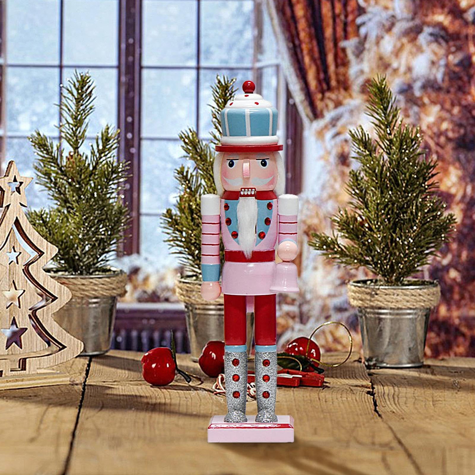 Amazon.co.jp: クリスマスくるみ割り人形の装飾品、木製くるみ割り人形