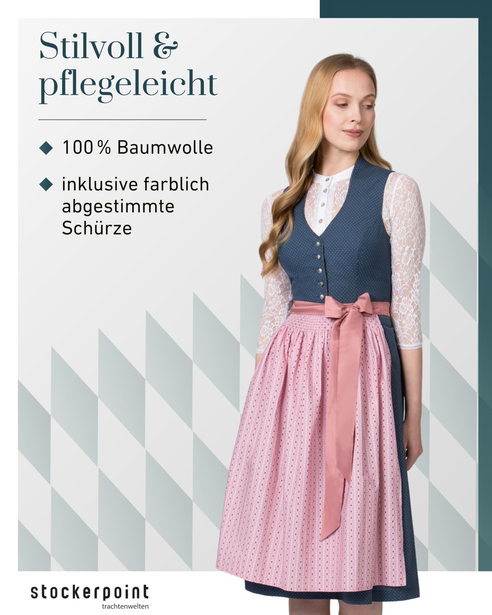Stockerpoint Damen Marina Midi Dirndl (1er Pack)