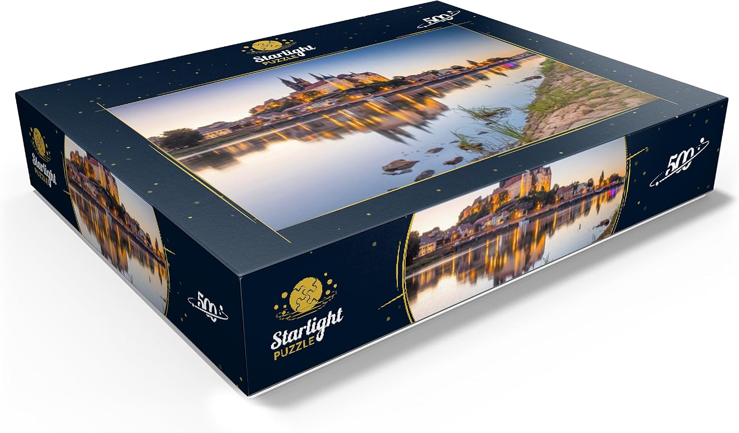 MyPuzzle View Over The Elbe to The Castle Hill with Cathedral and Albrechtsburg Castle - Premium 500 Piece Jigsaw Puzzle for Adults