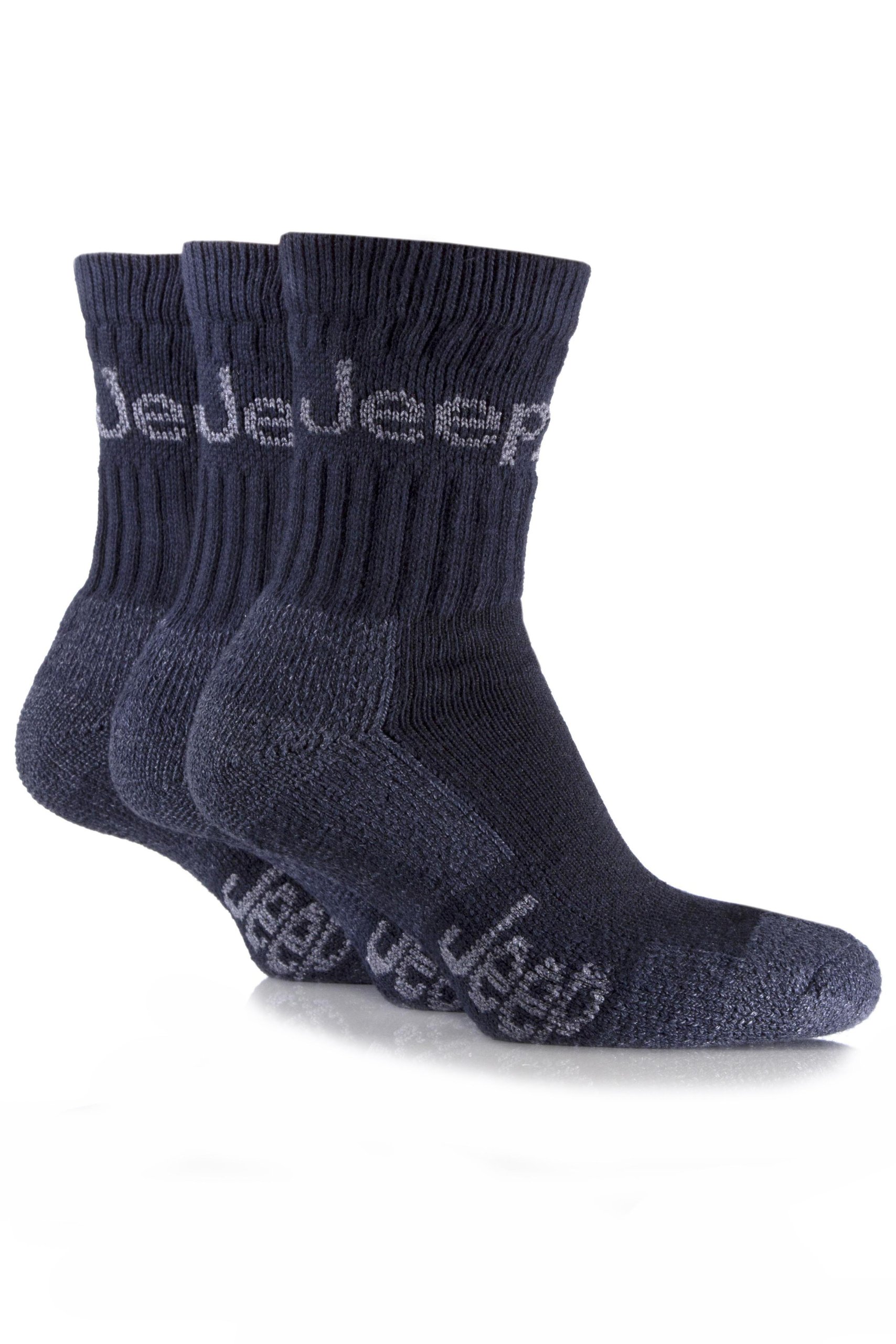 Jeep Men's Navy Pack Of Three Boot Socks