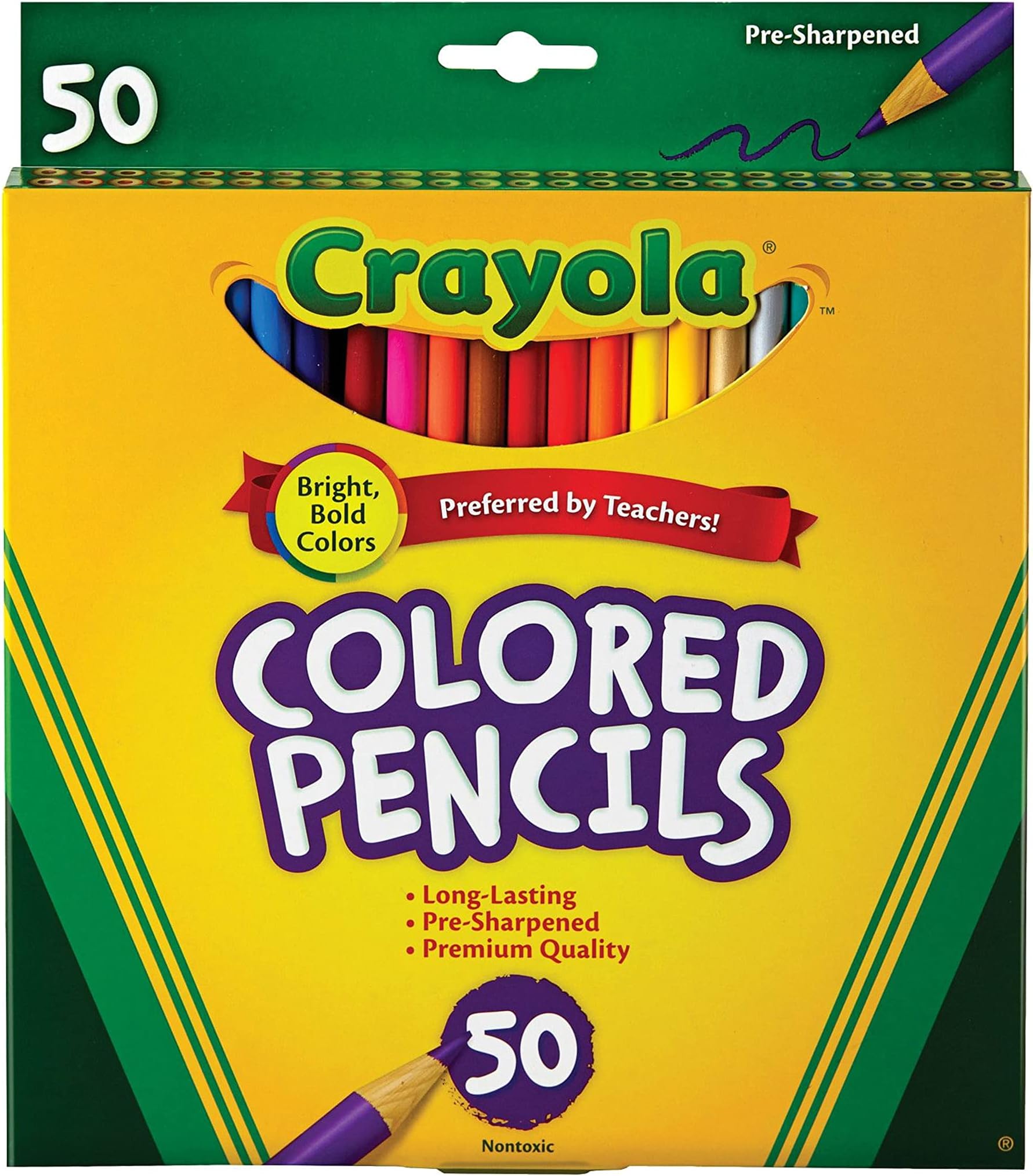 50Ct Long Colored Pencils