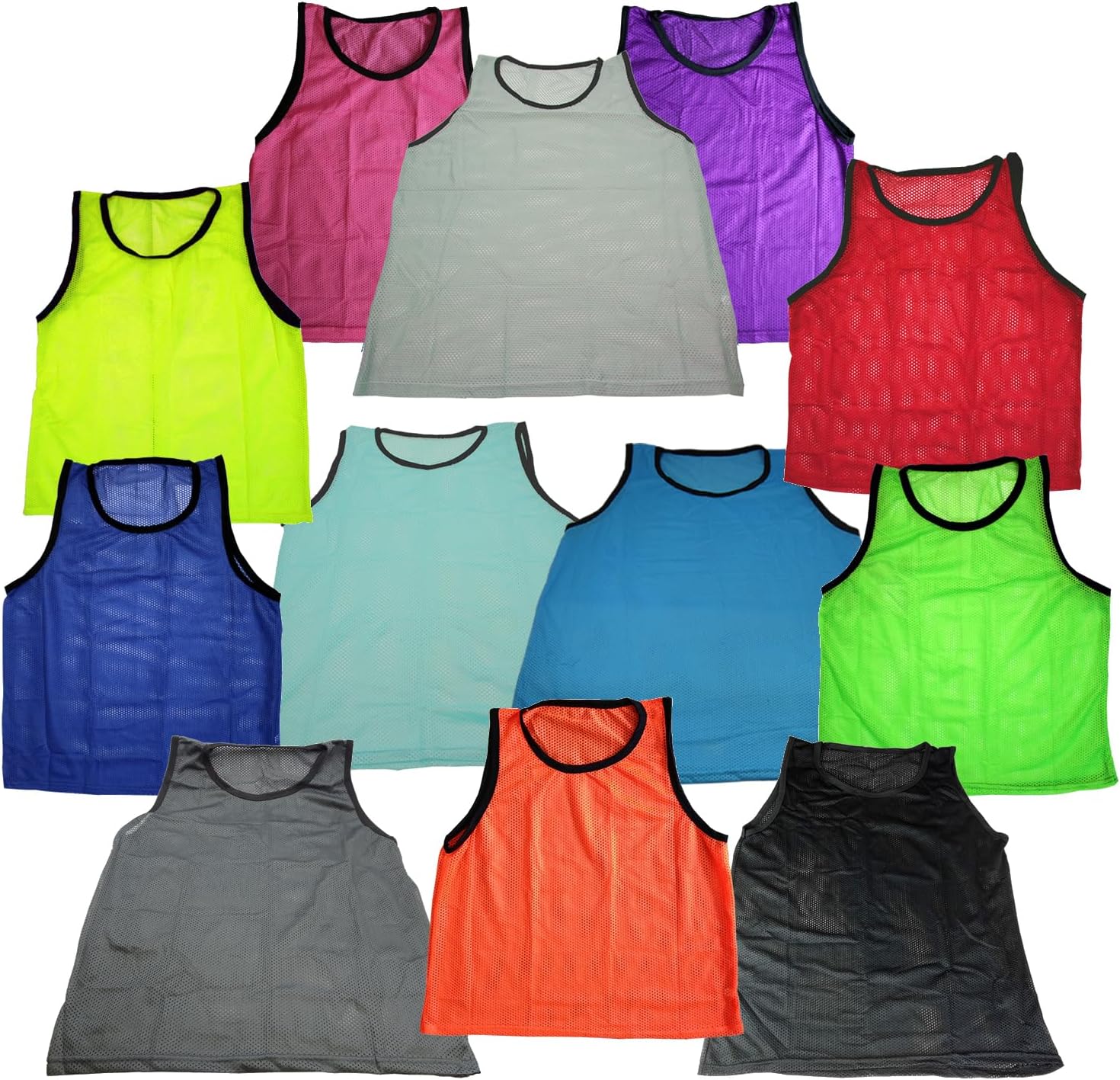 BlueDot Trading Adult Sports Pinnie Scrimmage Training Vest for Team Practice For Multiple Sports - Soccer, Softball, Football, and Basketball, Purple, 24 Pack