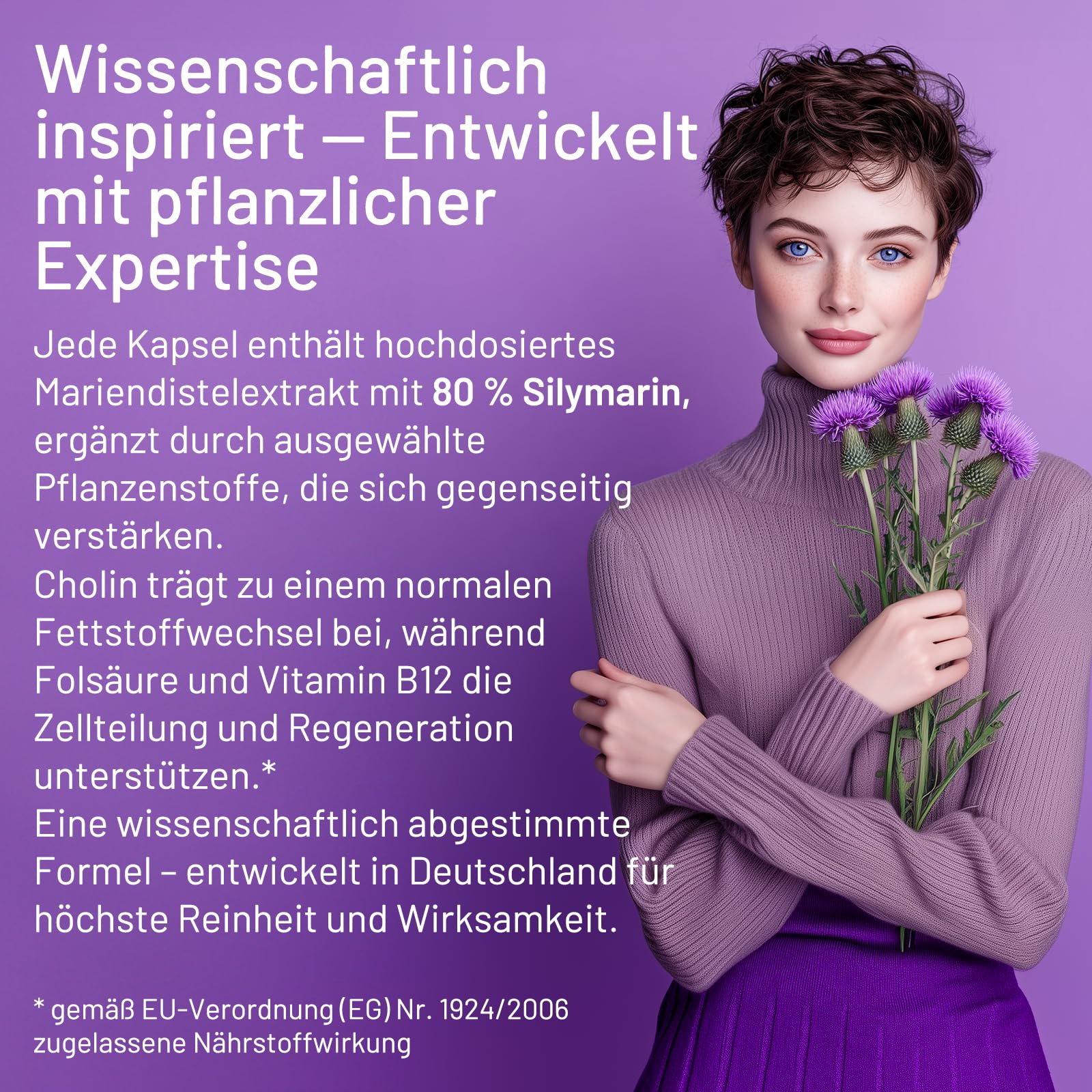 Leber Komplex 8-in-1 Mariendistel 120 Kapseln, Hochdosiert mit 80% Silymarin, Artischocke, Löwenzahn, Inositol Cholin trägt zu einem normalen Fettstoffwechsel bei Vegan
