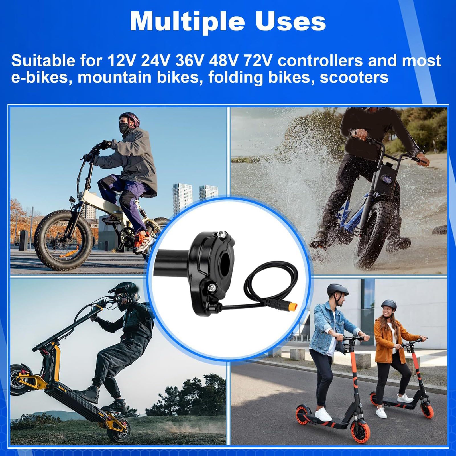 Poignée d'accélérateur de rechange pour moto électrique Macfox - Installation facile - Accessoire en métal