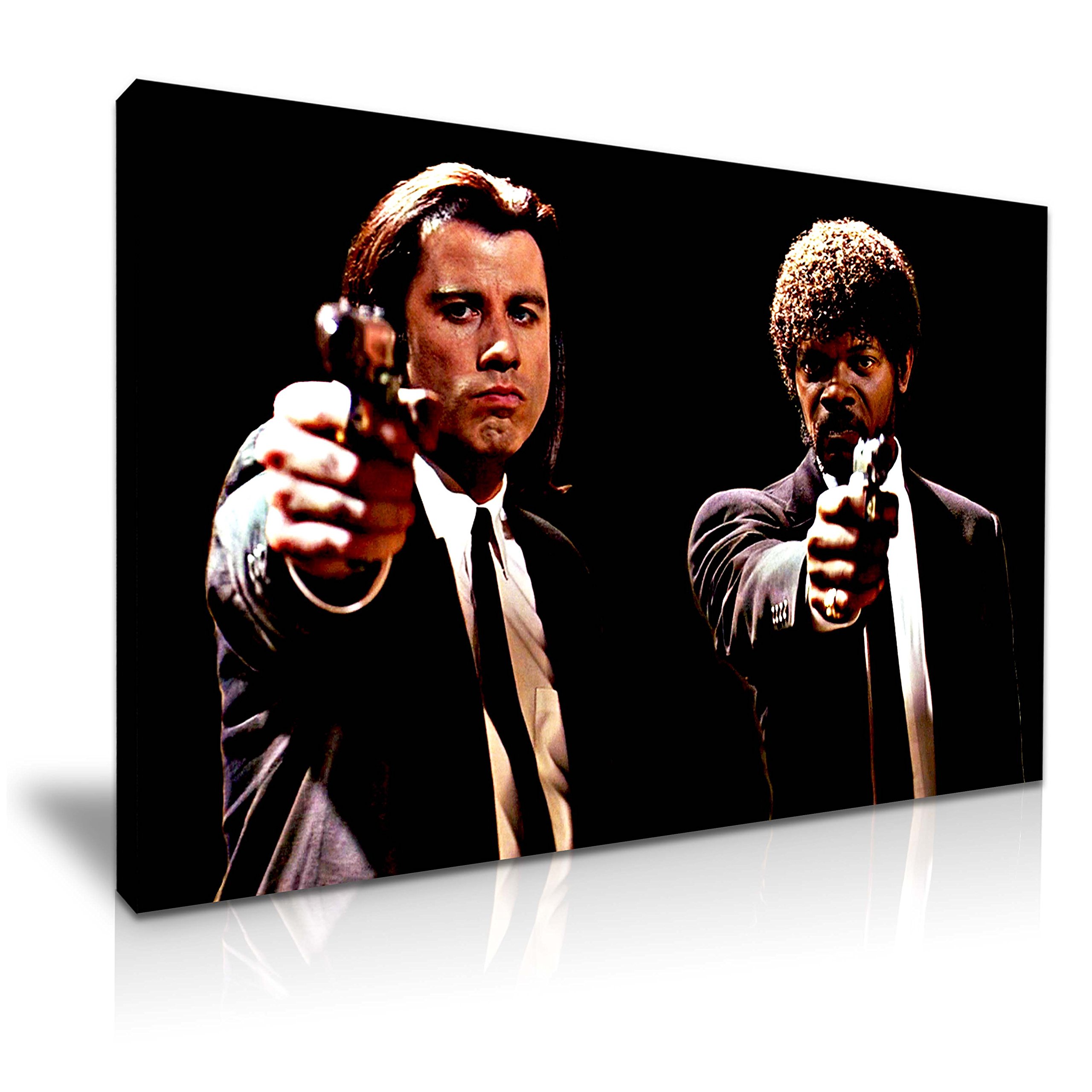 Pulp Fiction Movie John Travolta Samuel L Jack Canvas Wall Art Picture Print 76x50cm