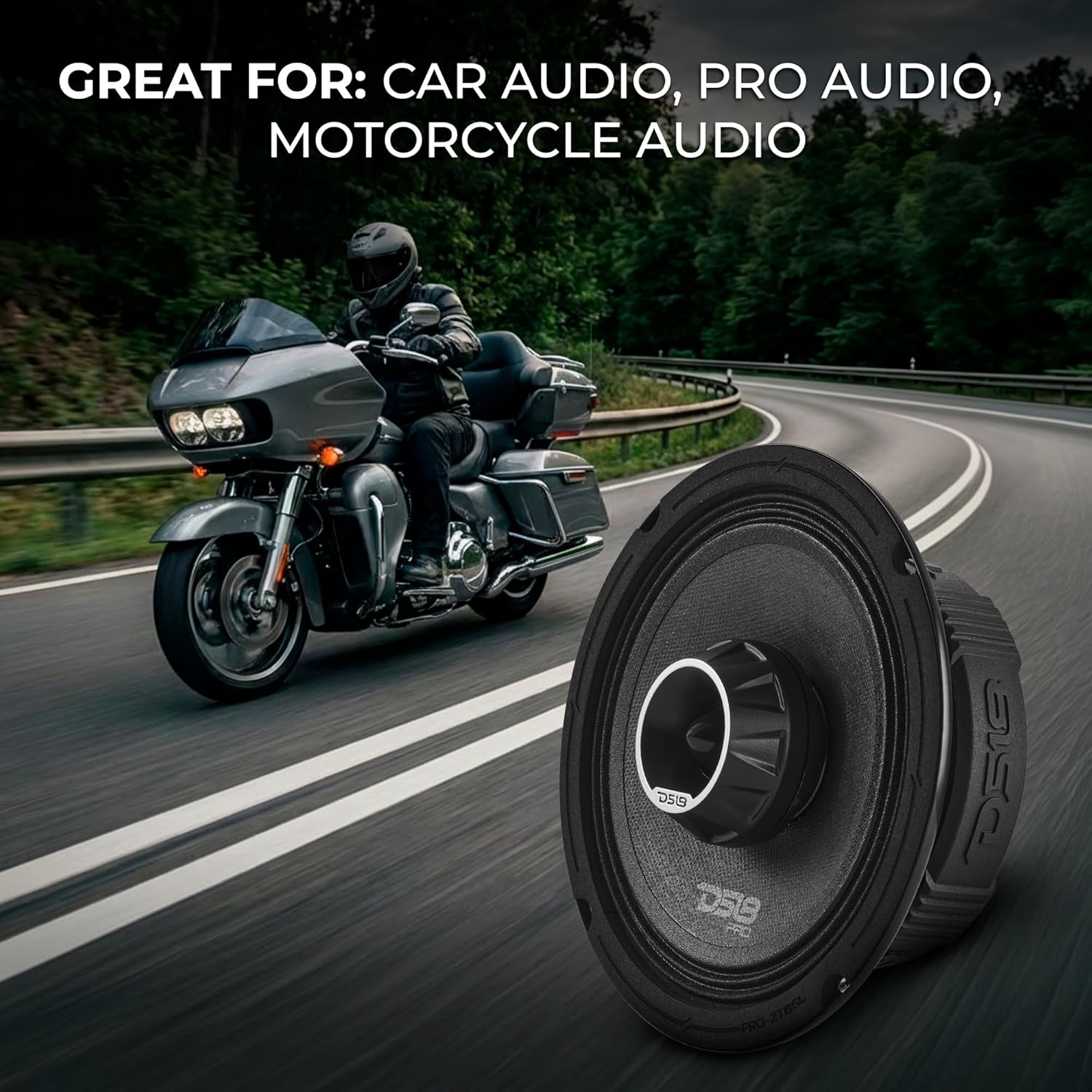 DS18 PRO-ZT6SL 6.5” Ultra Slim 2-Way Midrange Speaker with Bullet Tweeter – 200W RMS / 400W Max, 4 Ohm, 2.15” Shallow Mount, High Sensitivity Car Audio Speaker (Single)