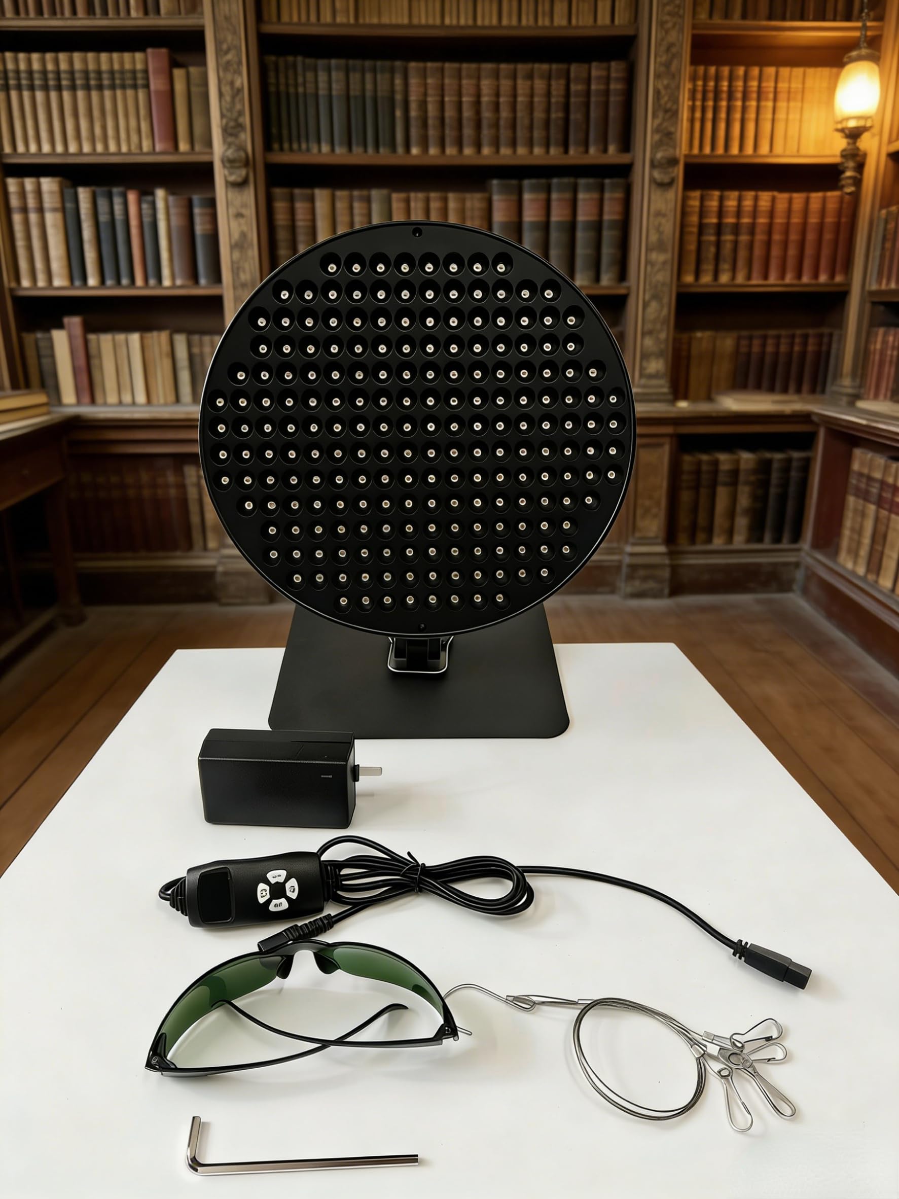 Niebieski panel świetlny do użytku domowego, niebieskie światło LED z regulowanym stojakiem, pilot zdalnego sterowania, okulary ochronne i zestaw do zawieszania, przenośna lampa z niebieskim światłem