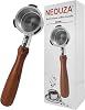 NEOUZA 51mm Bottomless Portafilter Compatible with Gevi,Yabano,Hamiltion Beach,Farberware,Oster Nova PrimaLatte Espresso Machines with Stainless Steel Filter Basket Wooden Handle