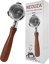 NEOUZA 51mm Bottomless Portafilter Compatible with Gevi,Yabano,Hamiltion Beach,Farberware,Oster Nova PrimaLatte Espresso Machines with Stainless Steel Filter Basket Wooden Handle
