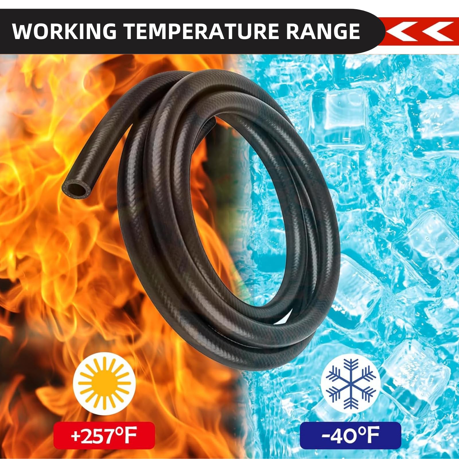 8mm Tuyau de Carburant 3 Mètres Durite Essence Tuyau Durite d'Essence Pour Systèmes De Carburant Automobiles Moteurs, Camions, Voitures, Tracteurs Ou Petits,NBR 300 PSI
