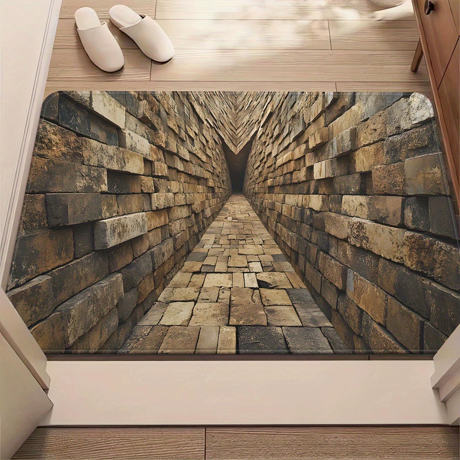 3D Hole Rug, Rugs That Look like a Hole, Trap 3D Rugs Optical Illusion Bottomless Non-slip Doormat, Optical Illusion Rug for Door Entrance, Bathroom, Stairs, Playroom, Living Room (A31,40*60cm)
