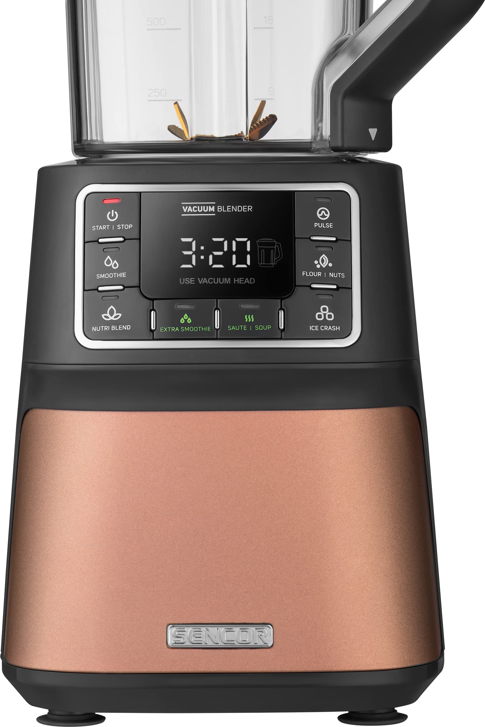 SENCOR 7877CH SBU 7876GD Mixeur sous vide automatique 1500 W Smoothie 8 lames en titane 7 programmes Doré Plastique