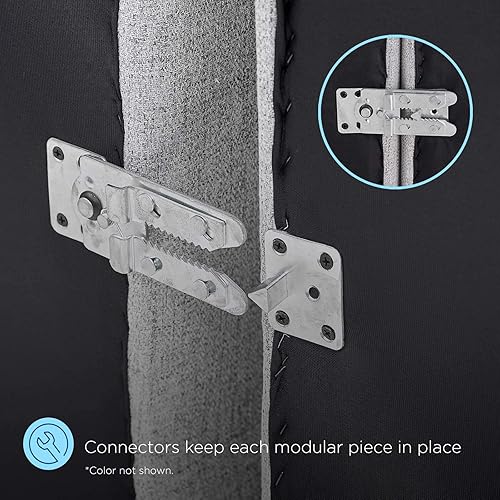 Miniatura 8 de Modway Bartlett Channel - Sofá seccional de cuero vegano copetudo sin brazos en color marrón