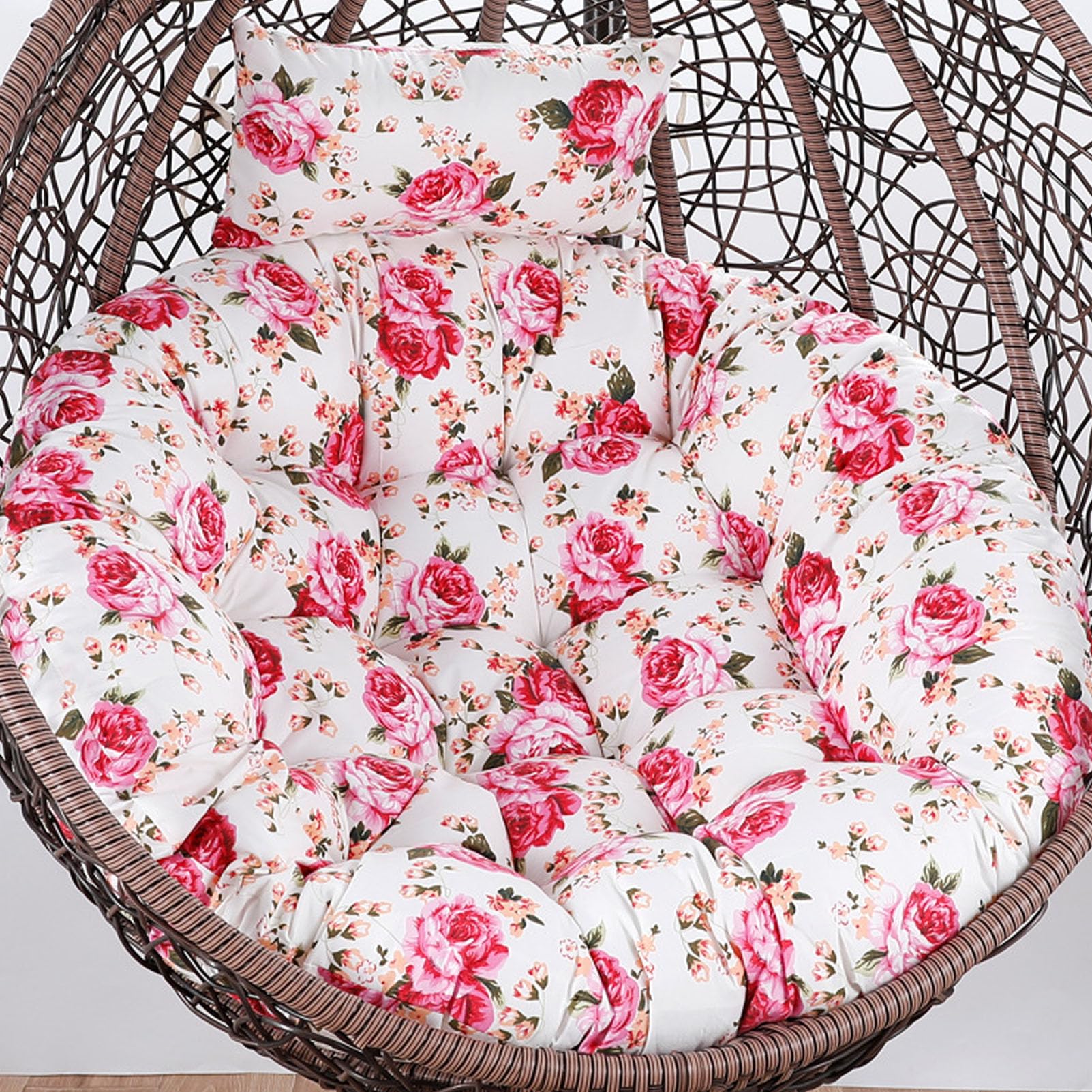Swing Cushion for Hanging Egg Chair, Wicker Rattan Hammock Chair Pad Replacement Cushion Egg Chair Cushion with Removable Invisible Zipper for Indoor Outdoor Bedroom Patio Garden(Size:Diameter 120cm,C