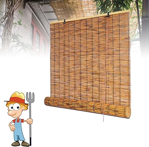 Miniatura 1 de Persianas enrollables de bambú retro para exteriores, persianas enrollables de bambú, persianas enrollables de bambú, para patio, porche, sin