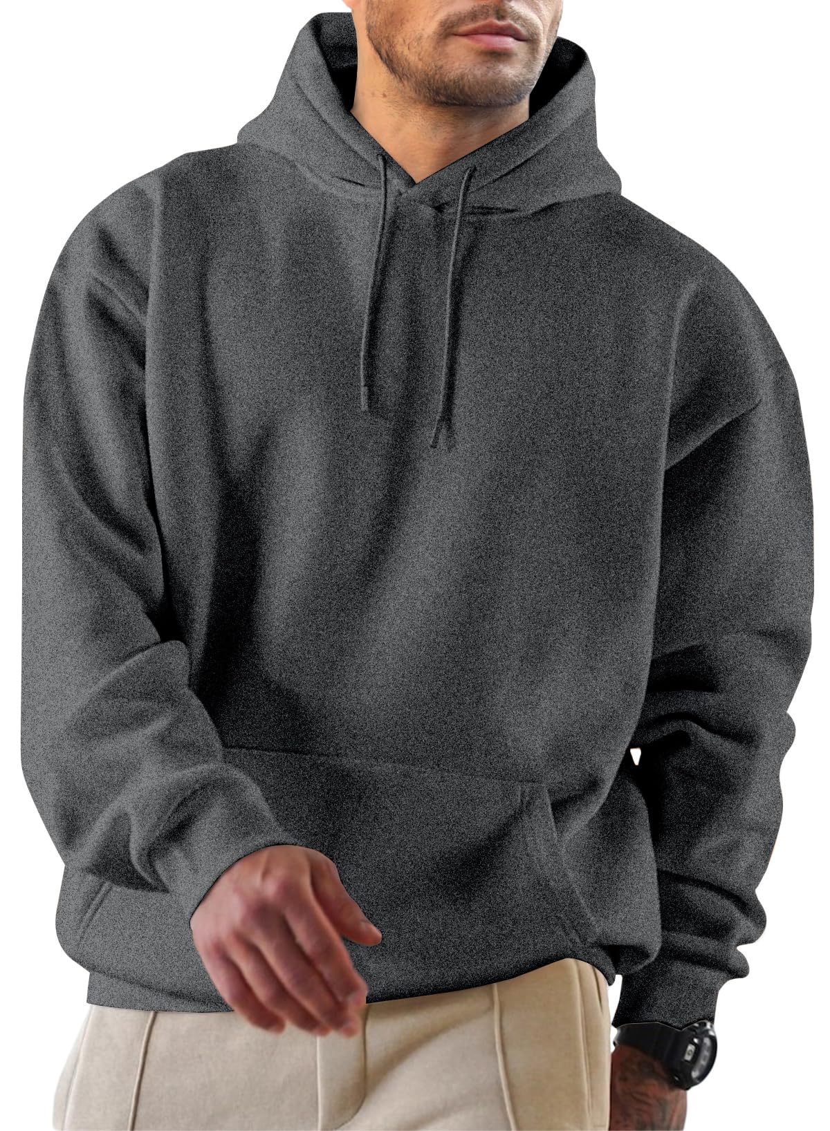 JMIERR Hoodie Herren Freizeit Pullover mit Taschen Winter Warm Langarm Kordelzug Sweatshirt Männer Baumwolle Kapuzenpullover