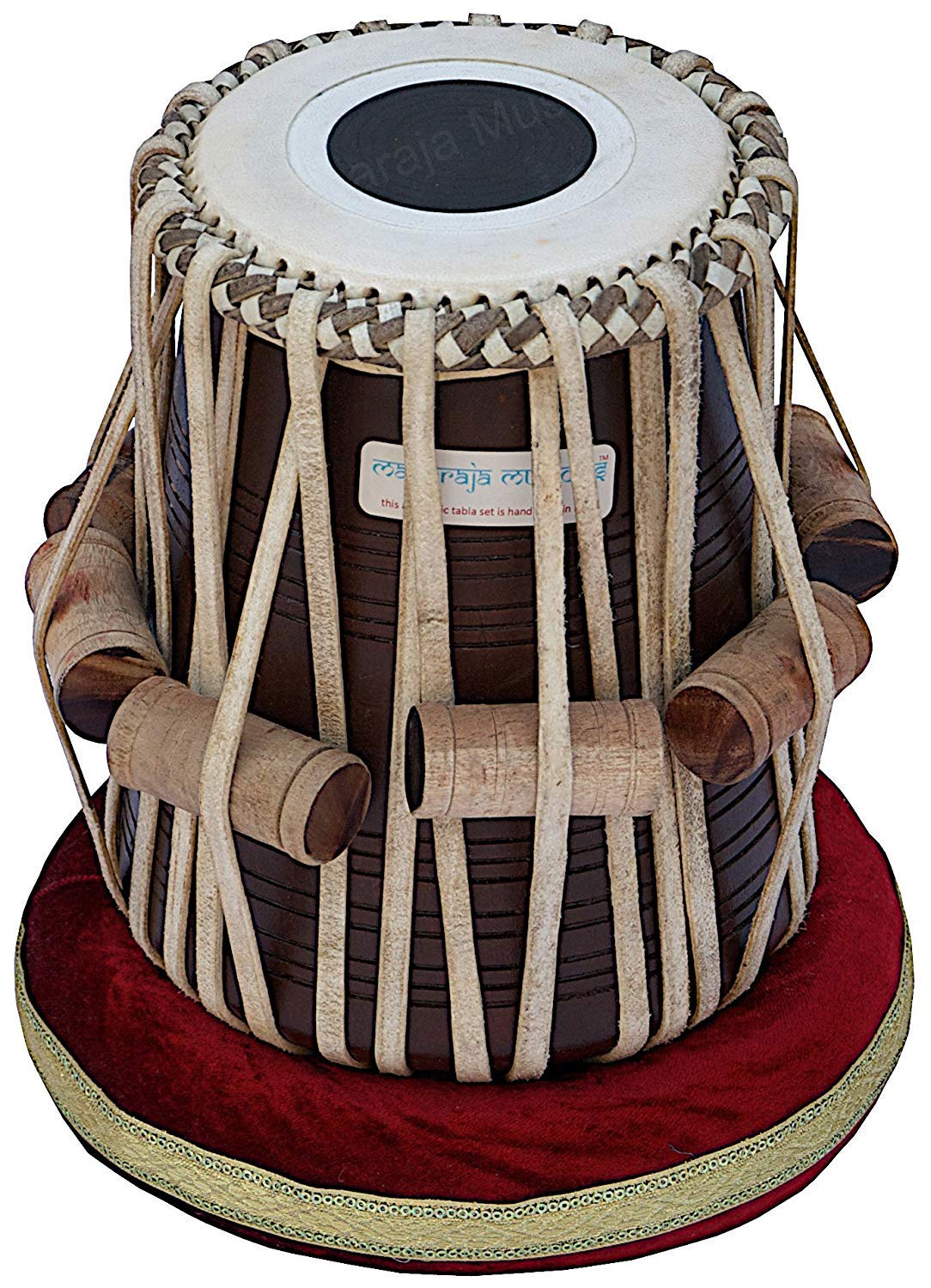 Konzert-Tabla-Trommel Set 5½ kg Lack poliertes Kupfer Bayan, Maharaja, Finest Dayan mit gepolsterter Tasche, Buch, Hammer, Kissen & Bezug (PDI-BJJ)