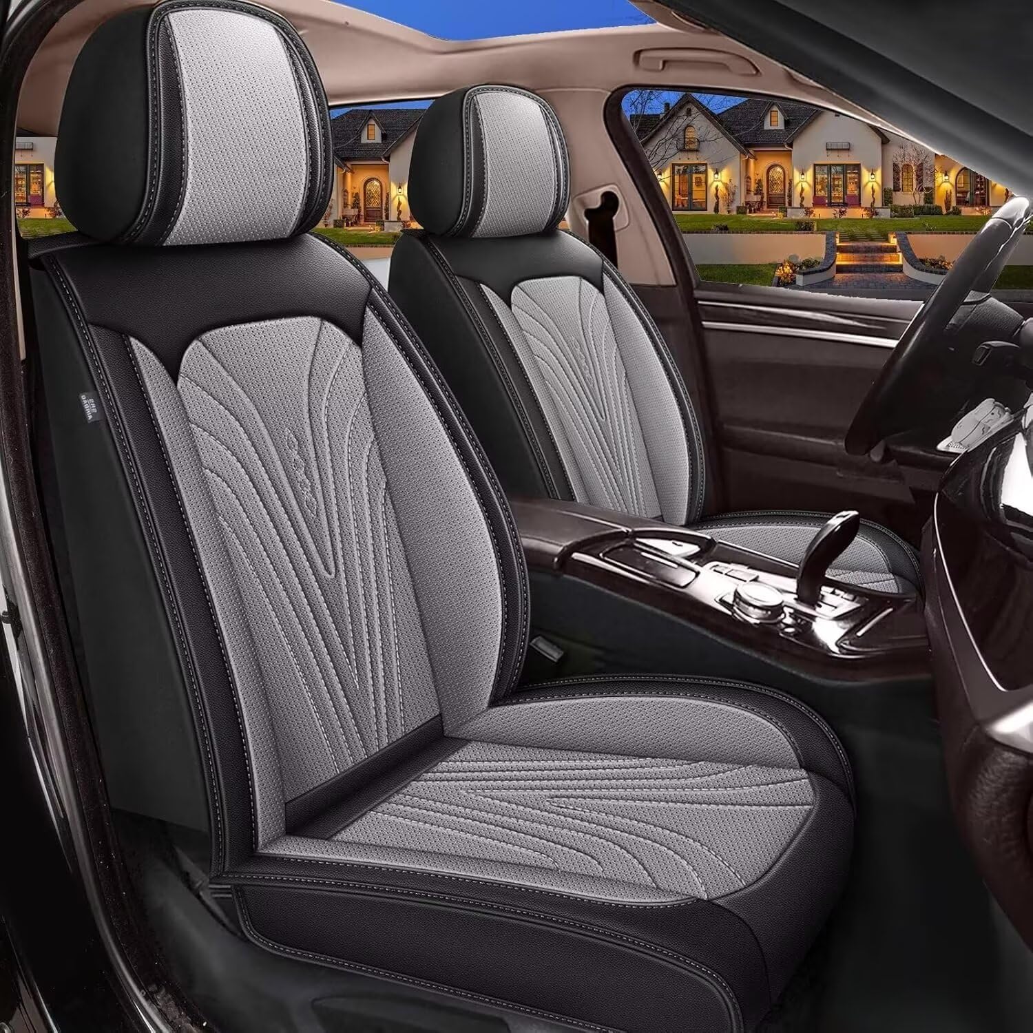 DISUTOGO Seat Covers Fit for Hyundai Sonata 2007–2025 (Black & Grey, 5 Seats)