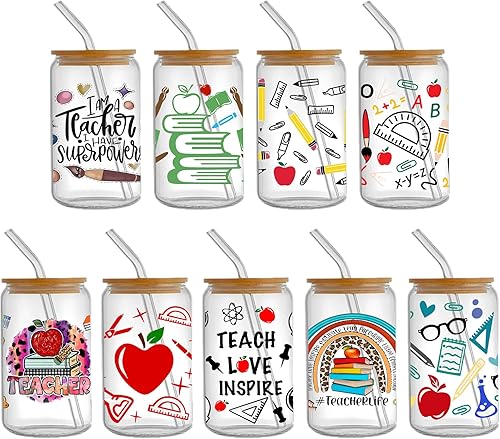 Miniatura 10 de David Angie Adhesivo de transferencia, 9 hojas con temática de vaca, impermeable, UV DTF, calcomanías de transferencia de papel de transferencia de