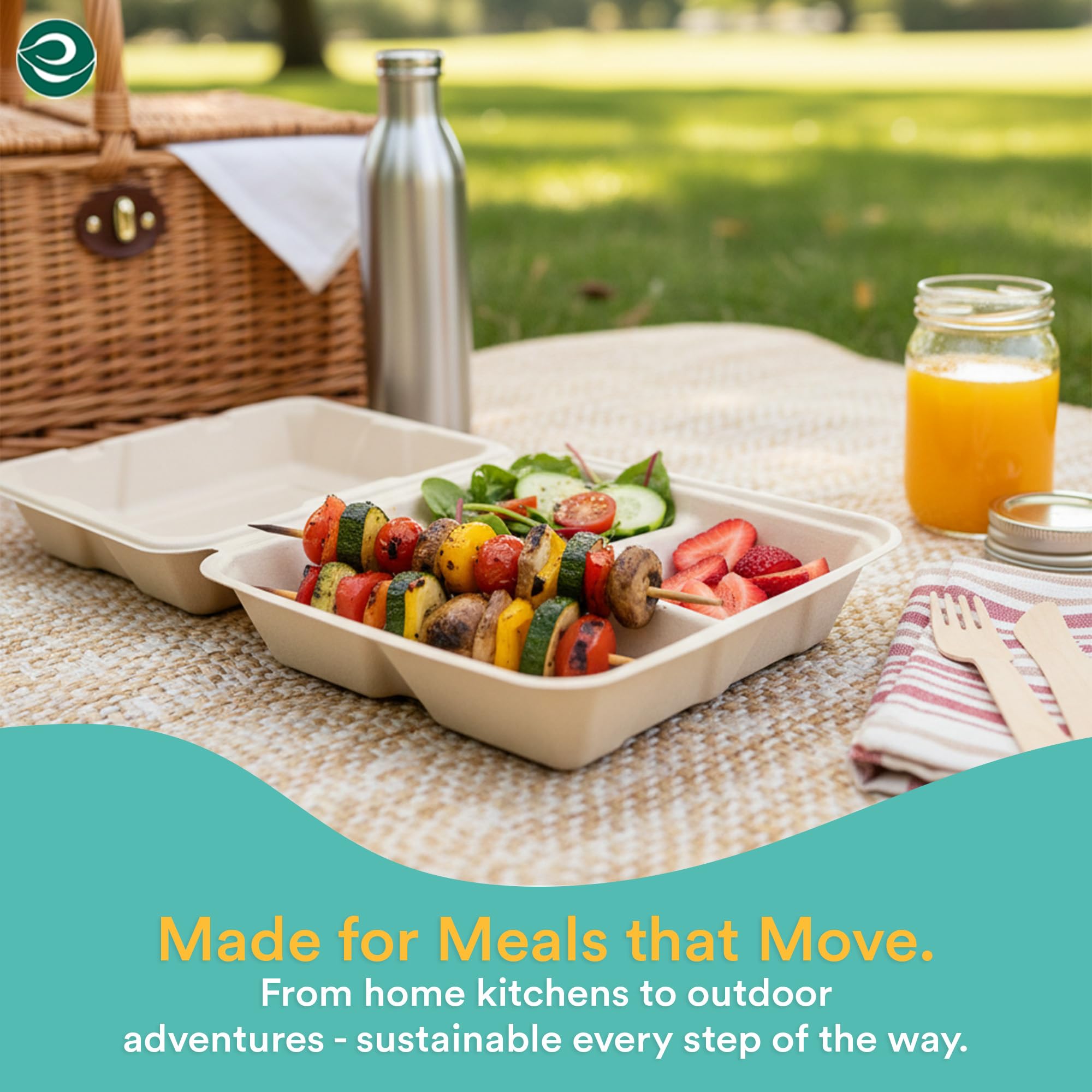 Snapklik.com : ECO SOUL 100% Compostable Clamshell Take Out Food ...