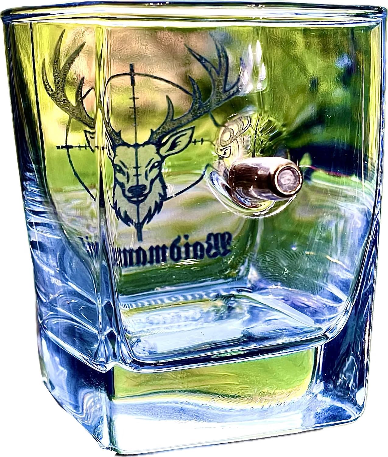 KolbergGlas Whiskey Glasses Engraved for Motobikers, Bullet Whiskey Glasses Cal .308 Bullet , Old Fashioned Whiskey Glass Engraved Whiskey Gift Idea for Men for Whisky, Scotch, Bourbon - 10 Oz
