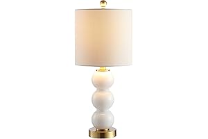 JONATHAN Y JYL1021A February 21" White and Gold LED Modern Table Lamp