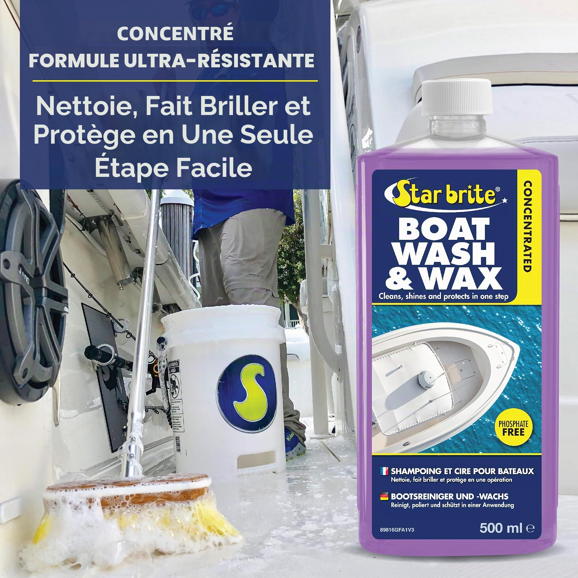 Star Brite Boat Wash & Wax - Nettoie, Fait Briller et Protège en Une Seule Étape Facile