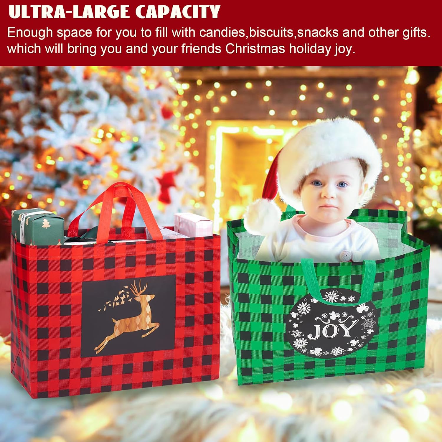 Heetobcos 8 Pack 17" Extra Large Christmas Gift Bags with Handles image 5