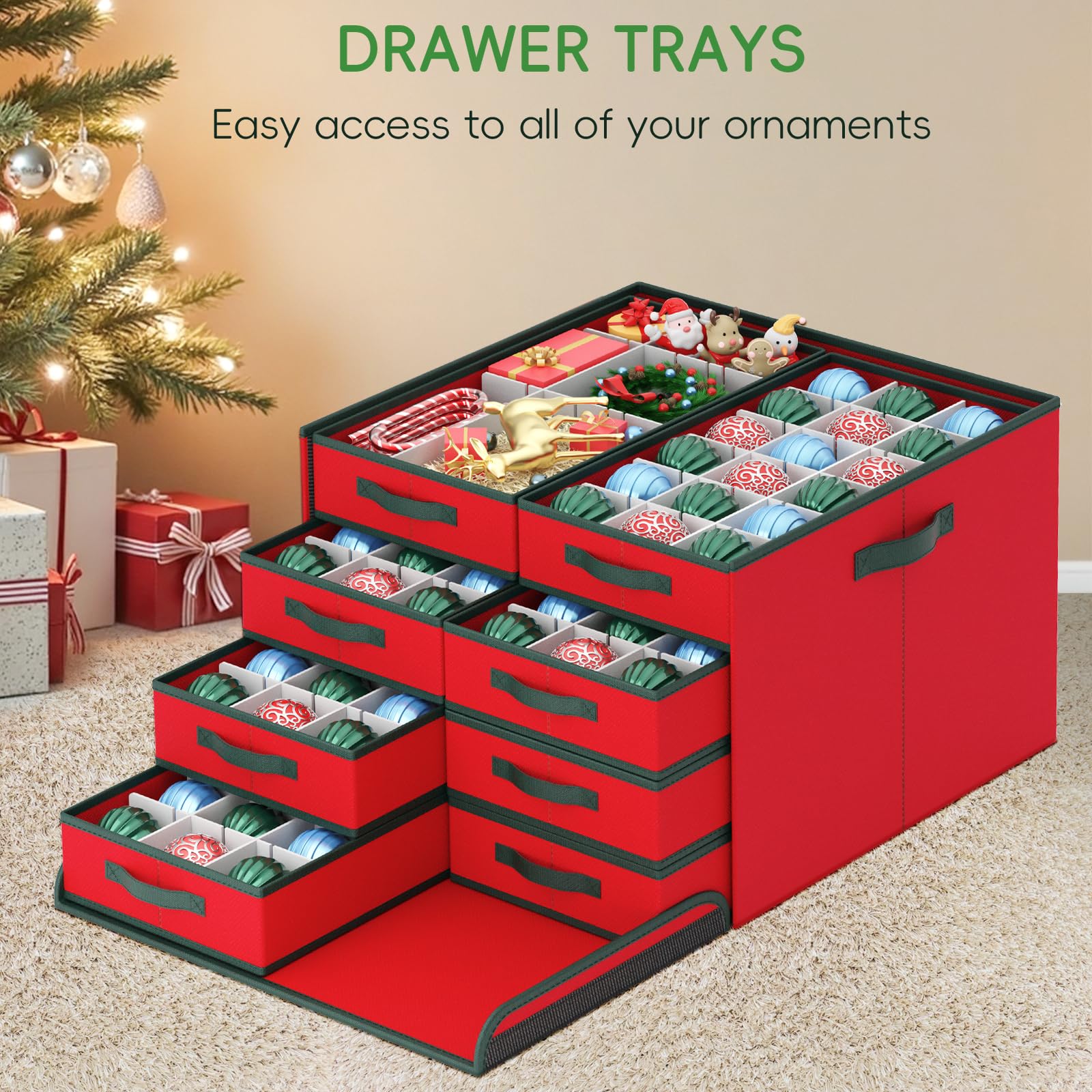Contenedor Tapa Clara Divisores Hearth \u0026 Harbor Caja Organizadora De  Adornos Navideños Con Divisores Ajustables - Hasta 128 Adornos, Material  Resistente Mistery Box Sneakers, image size:1600x1600