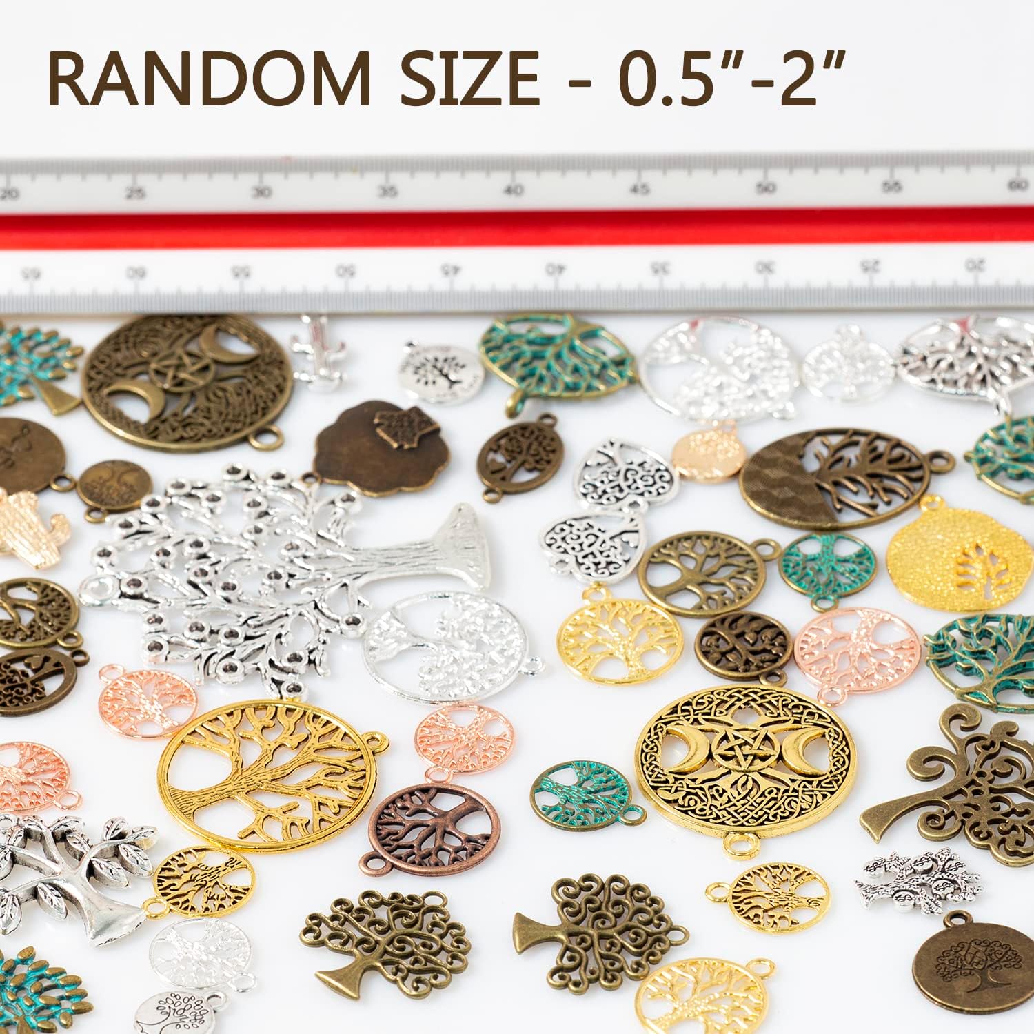 stino 100 G Mixed Style Metal Charms for Jewelry Making, Bulk Silver & Gold Plated, for Bracelet, Necklace, Earrings DIY Crafts - Image 4