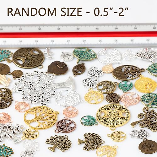 Miniatura 4 de stino Dijes de metal surtidos a granel para hacer joyas, 3.53 onzas, dijes de colores mixtos para llavero, collar y aretes