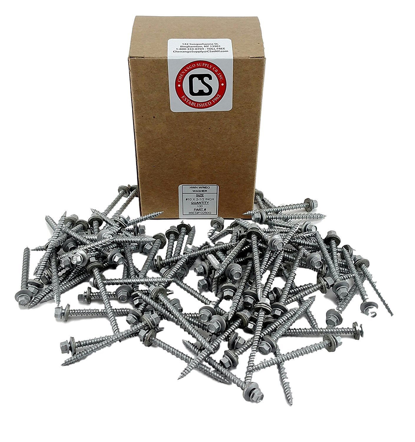 Tornillos de cabeza hexagonal con tuerca para techos Varios tamaños. De metal y autorroscantes para adhesiones madera a metal, para techos de chapa metálica y revestimientos. Tornillos con arandela de caucho de etileno propileno dieno (EPDM) en cabeza. Pa