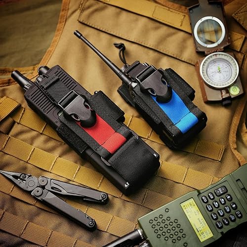 Miniatura 33 de VIPERADE MOLLE - Funda de radio universal para walkie talkie para cinturón y chaleco, soporte de radio táctico para Baofeng, Motorola Beige Bronceado