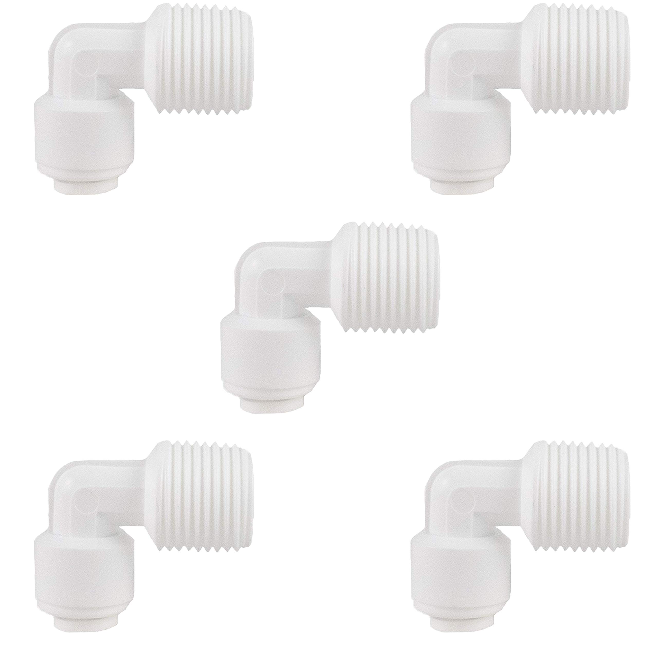 NU Aqua Male Elbow Connector 1/4” x NPTF 3/8” - 5 Pack