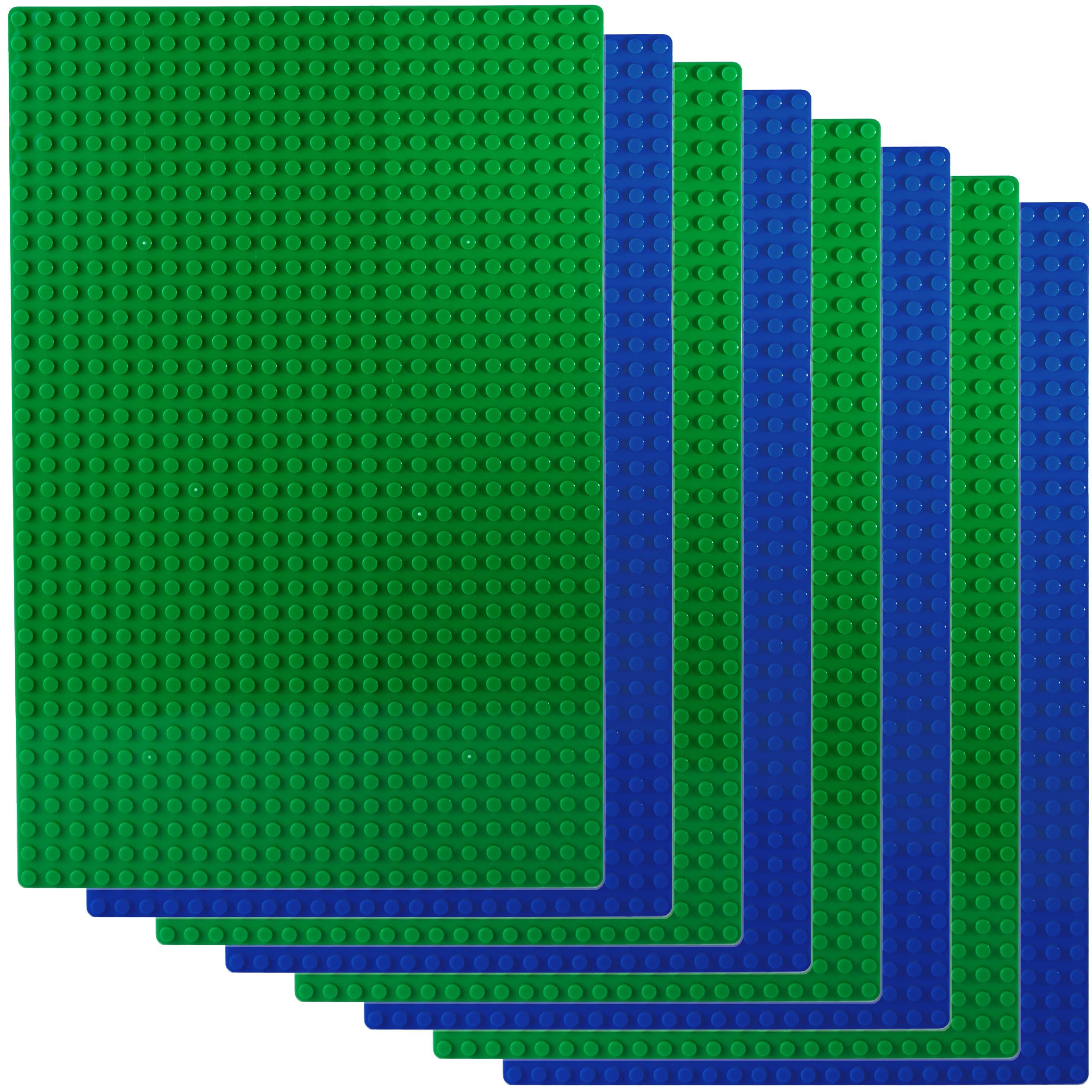 Apostrophe Games Placas Base de Bloques de Construcción Compatibles con Las Principales Marcas Placas Base Verdes de 19,2 cm x 28,8 cm (2X Verde y 2X Azul) - 5