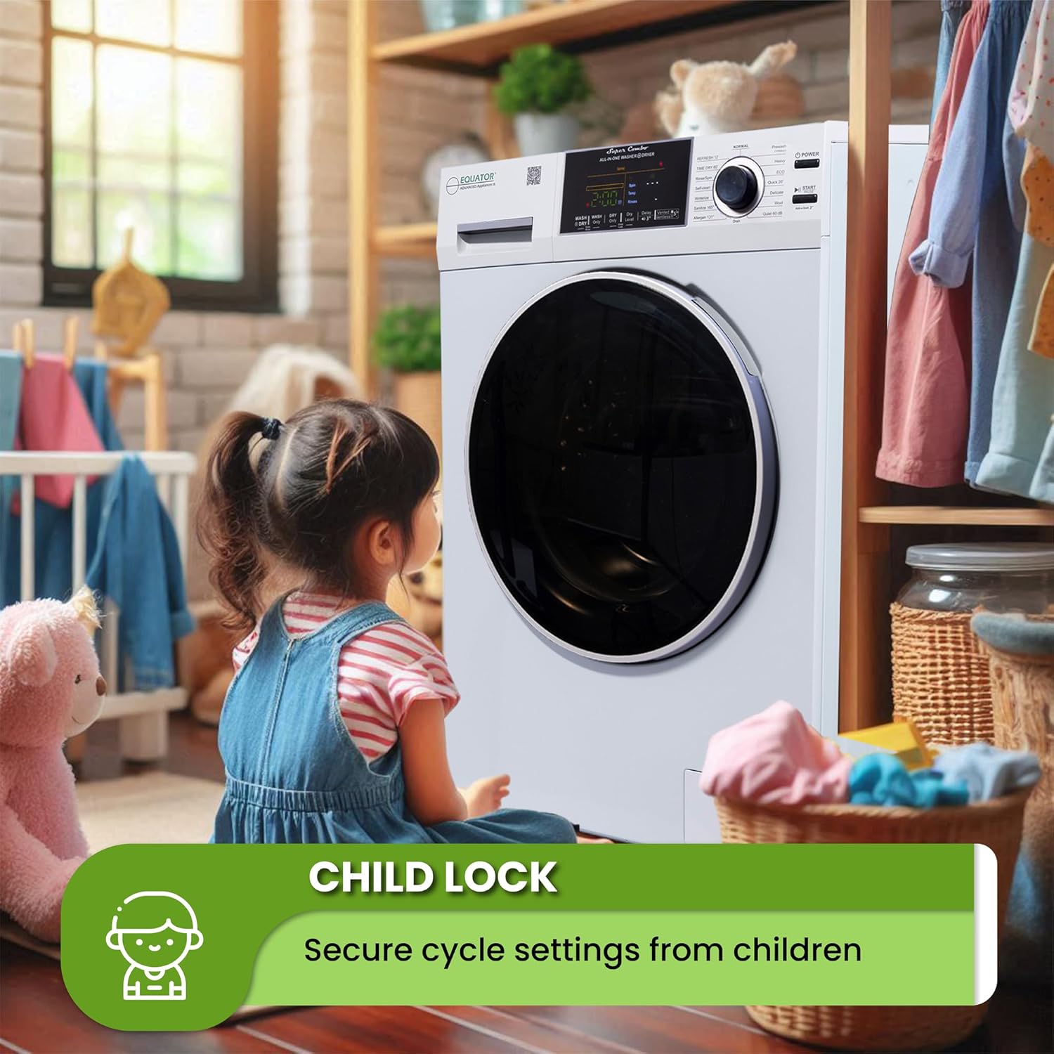 White 36" Electric Smart Combo Washer Dryer
