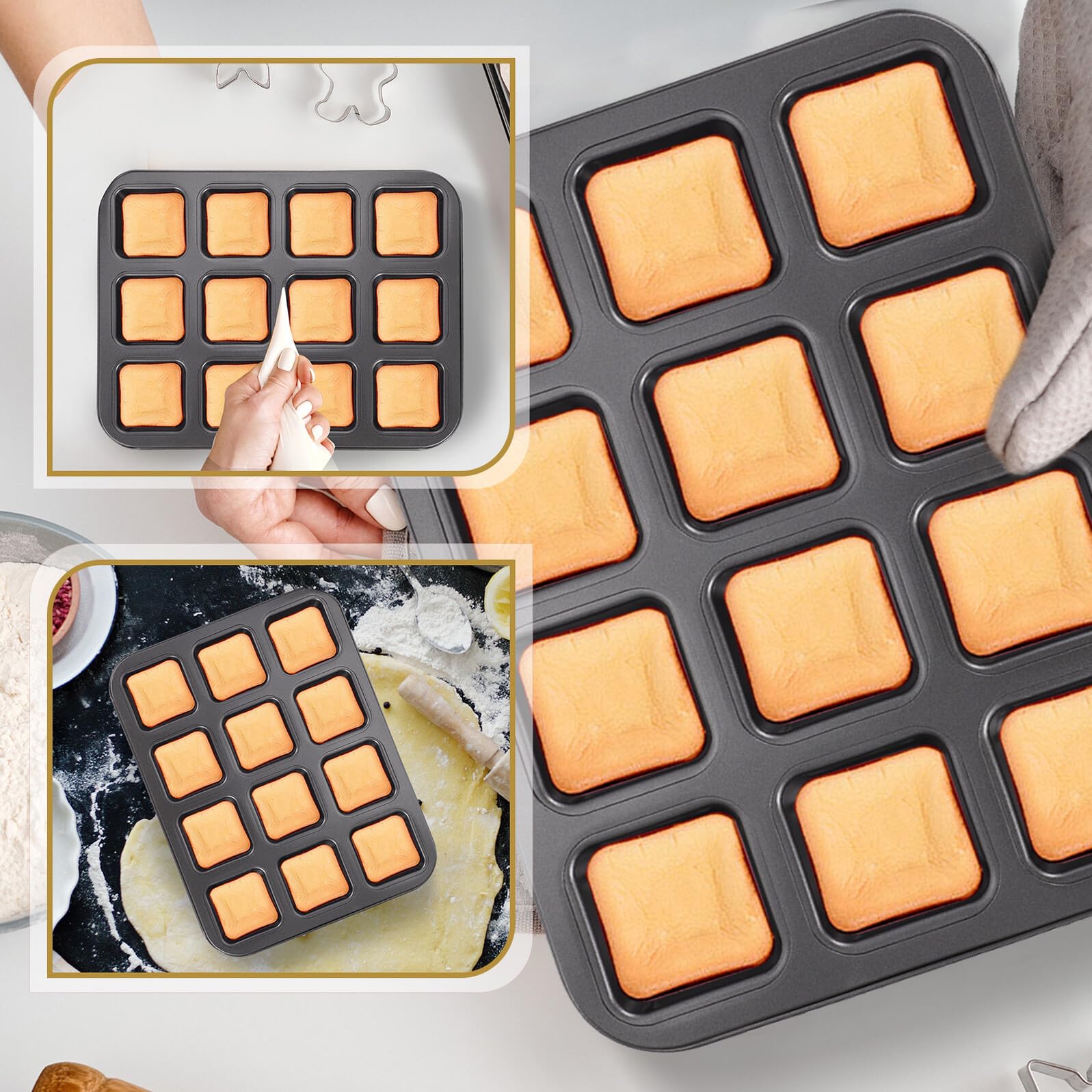 TOYANDONA Kohlenstoffstahl Antihaft mit Mehreren Gittern Backform Brownie