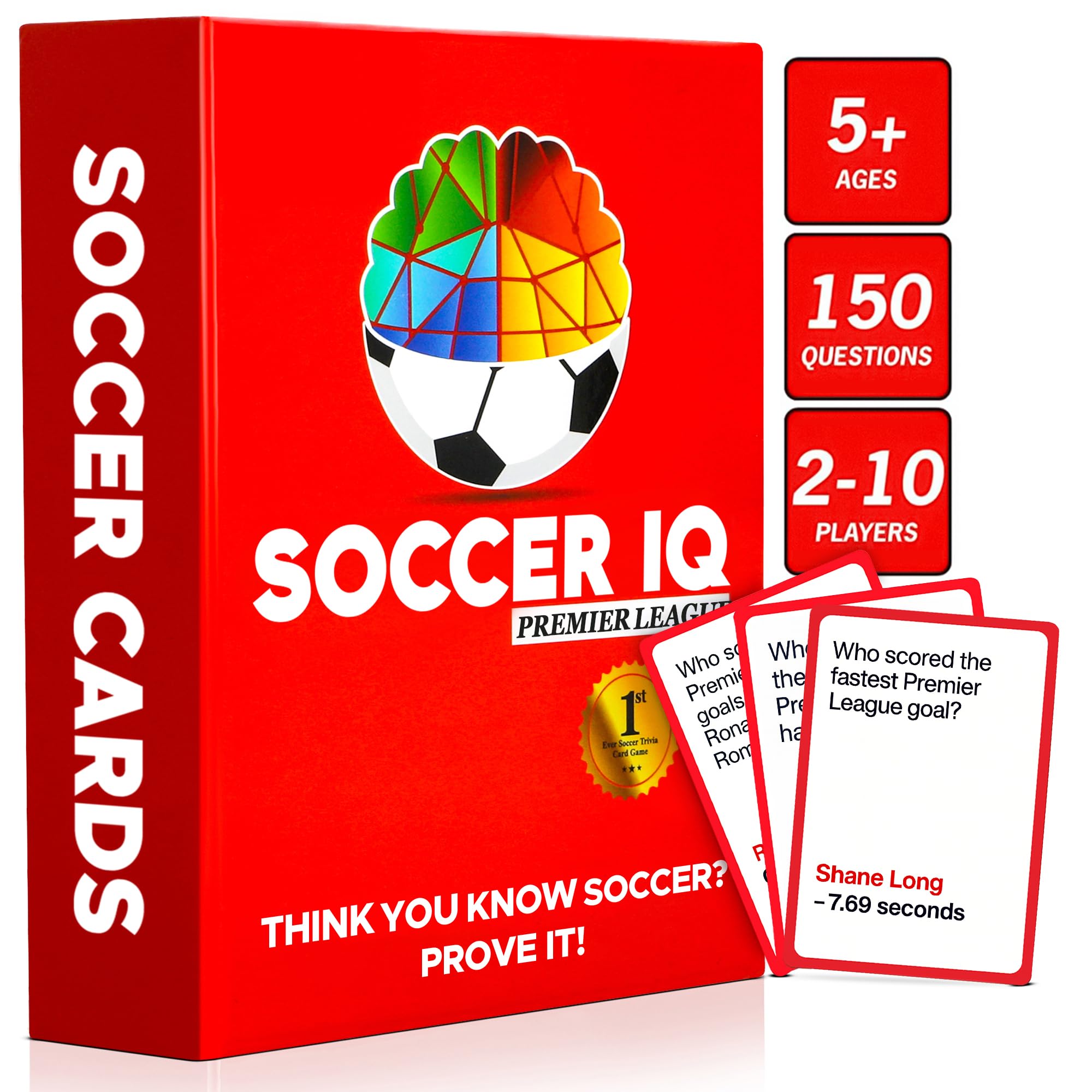 SOCCER IQ Soccer Trivia Card Game English League Version – 150 Soccer Trivia Questions, Best Soccer Gifts for Boys | Soccer Cards 2025 Soccer Games for Kids & Adults | EPL Soccer Cards Soccer Gift