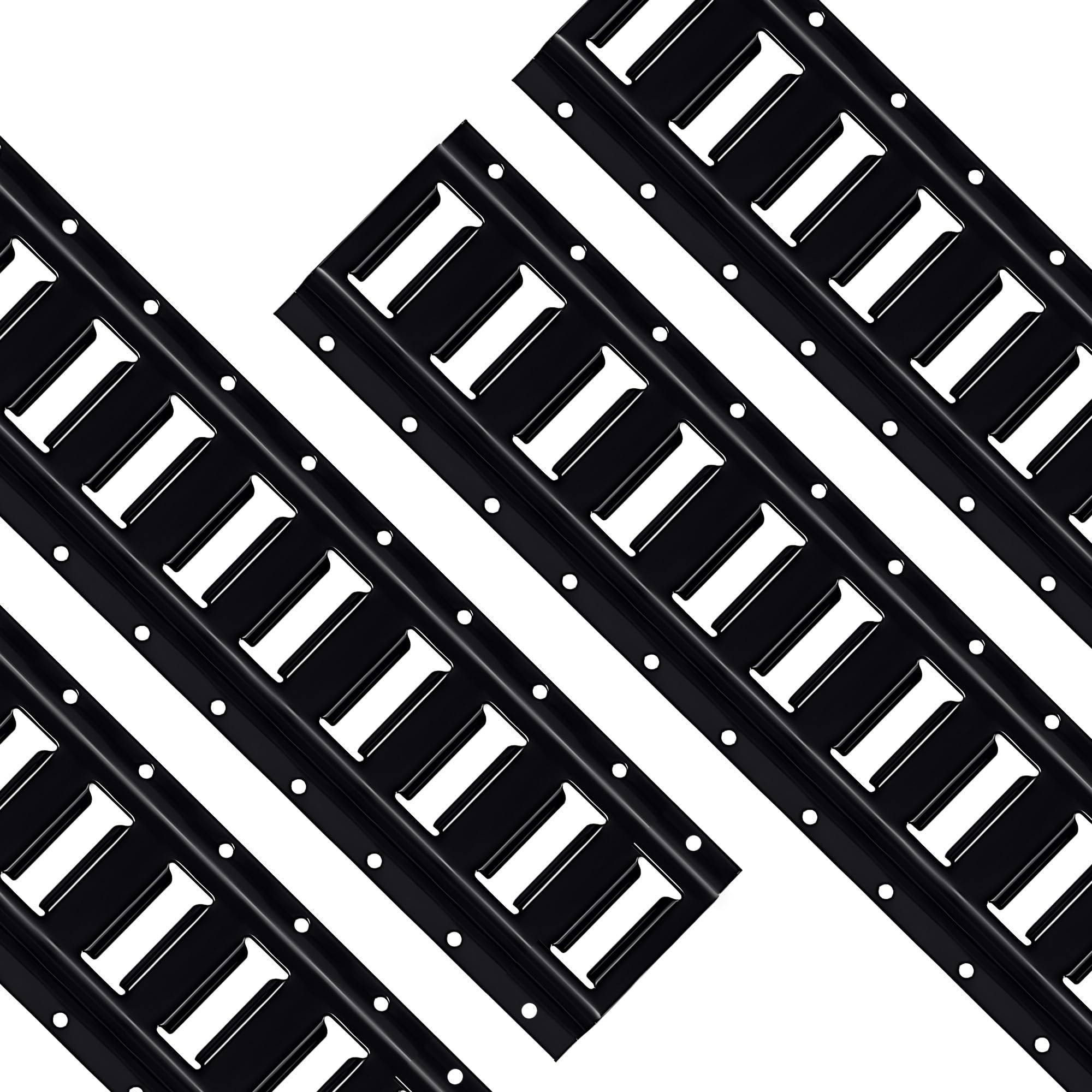 E-Track Tie-Down Rail Kit, 2' E Track Rail 4 Pack for Garages, Vans, Trailers, Motorcycle Tie Downs, Powder Coat, 6,000 lbs Breaking Strength