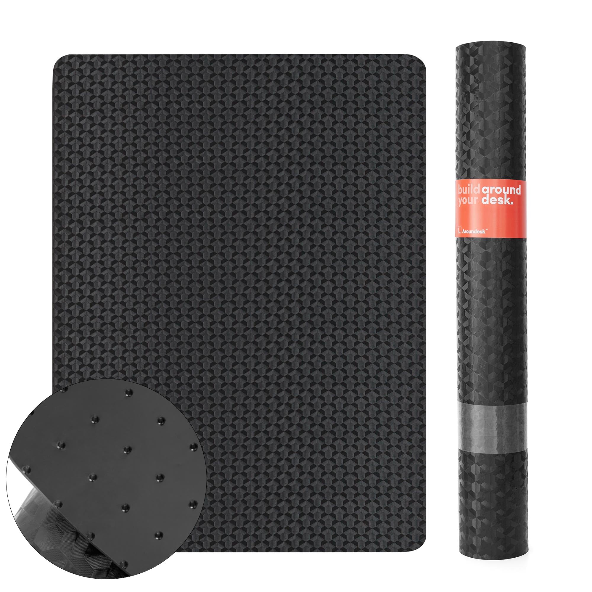 3D Pattern Home & Office Chair Mat for Carpet 48x36 inch, Slip Resistant Heavy Duty Floor Mat for Office Chair, Plastic Carpet Protector, Gaming Chair Mat for Carpet, Black Desk Chair Mat