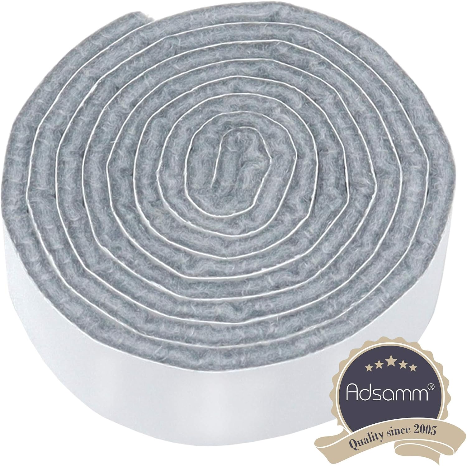 Adsamm® / 1 x self-adhesive Felt Strip/Grey / 0.75x39.37'' (19x1000 mm) / rectangular / 0.138'' / 3.5 mm thick stick-on furniture felt glides/Furniture & Chair Glides - Image 3