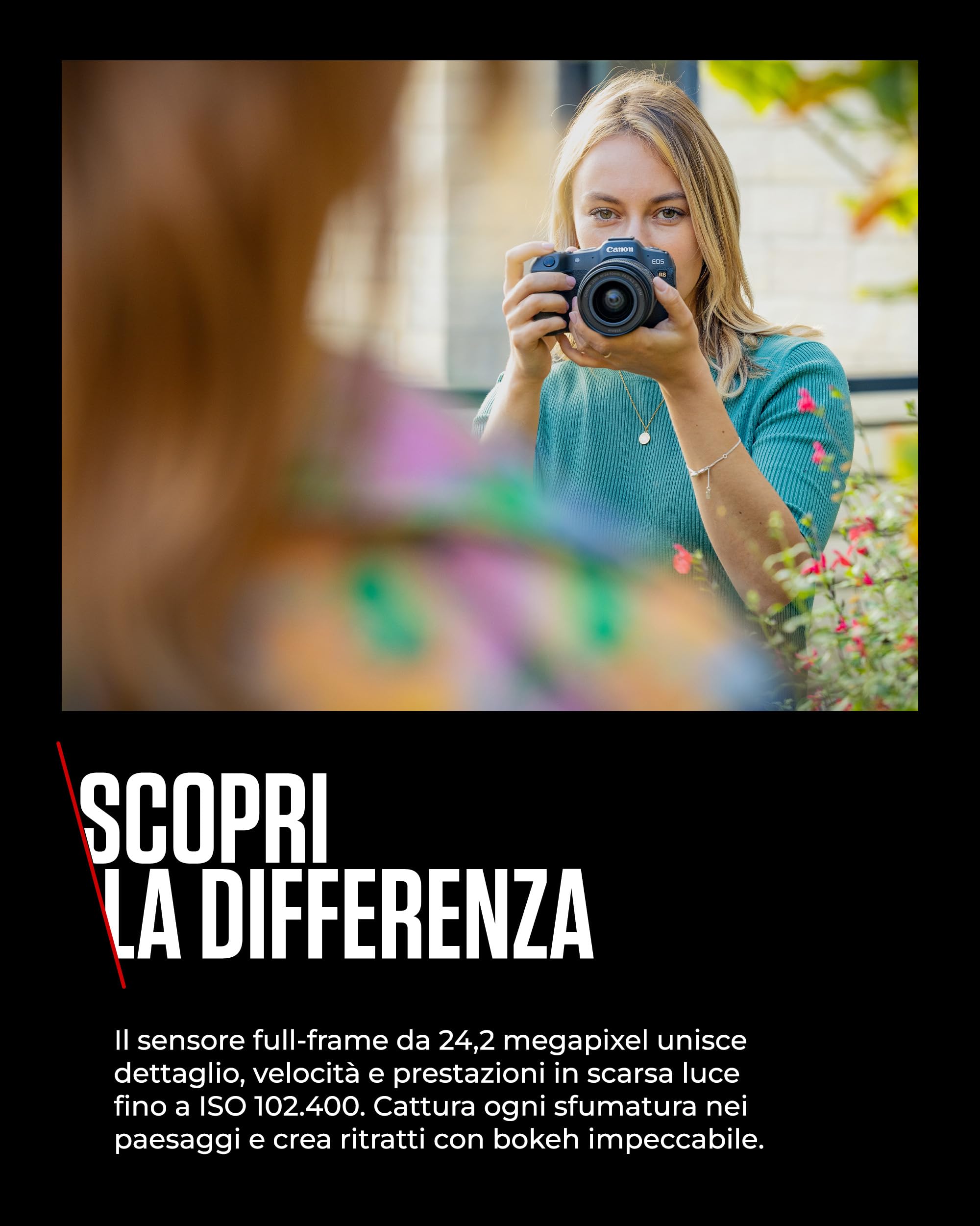 Canon EOS R8 + RF 24-50mm F4.5-6.3 + 2x Batterie (Kit Batteria Aggiuntiva) - Fotocamera Digitale Mirrorless - Sensore CMOS Full-Frame da 24,2 MP - Dual Pixel CMOS AF II - Composizione Integrata