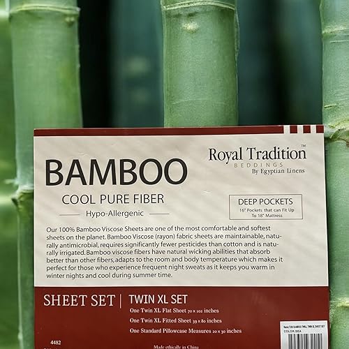 Miniatura 5 de Royal Tradition Juego de sábanas 100% de bambú, supersuaves y frescas. Sábanas de viscosa de bambú.