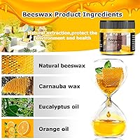 Vista 2 de CARGEN Pulidor de cera de abejas para muebles, cera de abeja para muebles de madera, cera de madera para mesa de comedor, puertas de suelo, sillas