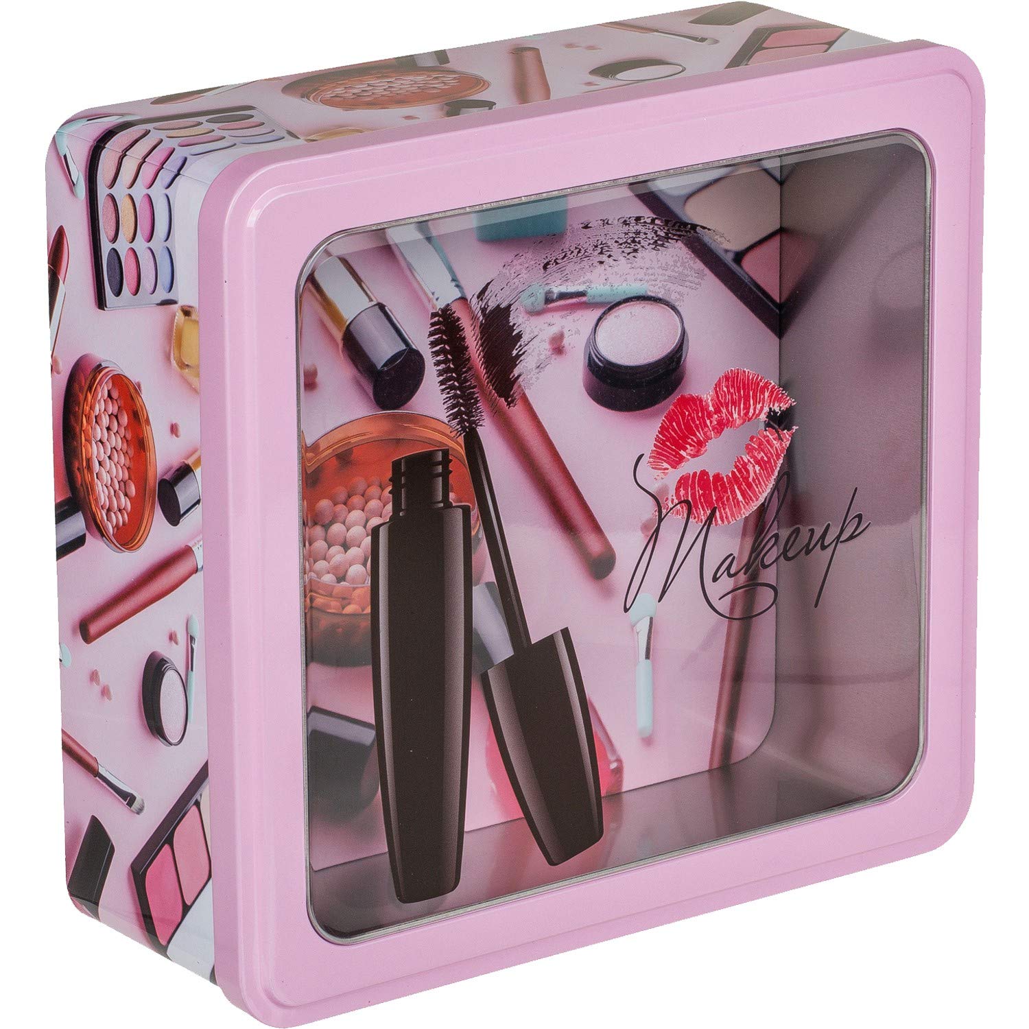 OOTB Metal tin Box, Pink, ca. 23 x 22 cm