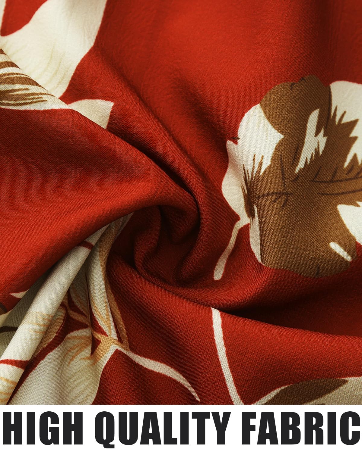 TUNEVUSE Mens Hawaiian Short Sleeve Shirt Button Down Tropical Floral Beach Vacation Shirt - Image 7